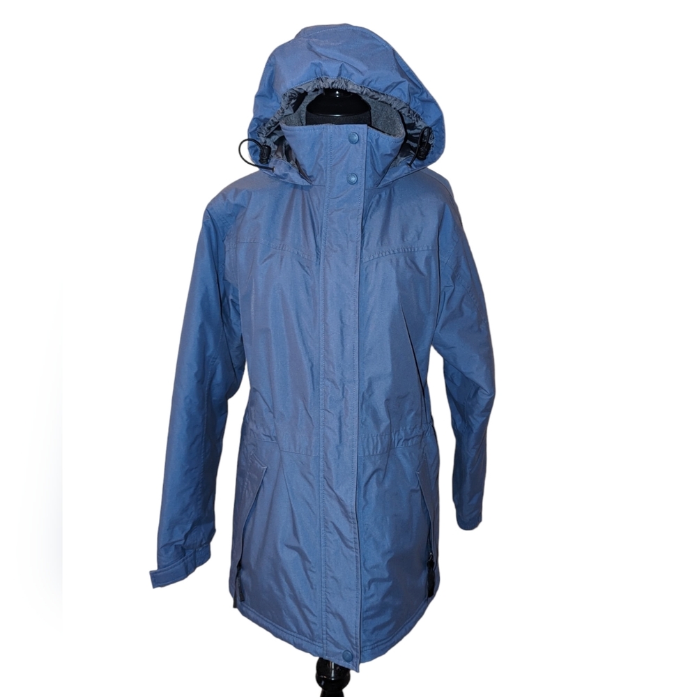 LL Bean Coat Womens Purple Fleece Lined Ski Winter Snow Hooded Jacket Size Small